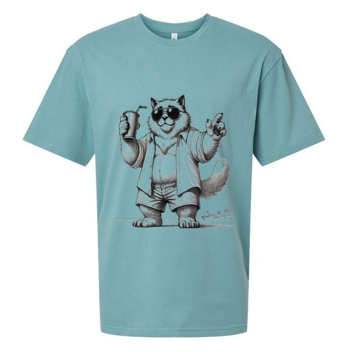 Spring Break Party King – Cool Cat Vibes Sueded Cloud Jersey T-Shirt