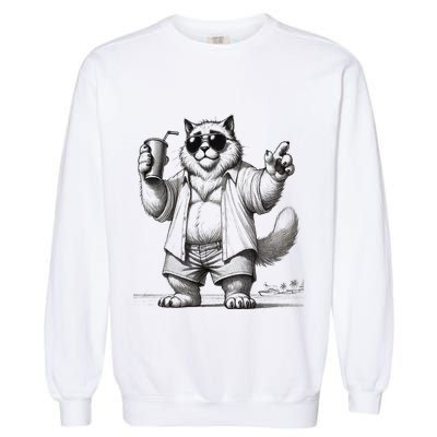 Spring Break Party King – Cool Cat Vibes Garment-Dyed Sweatshirt
