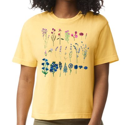 Subtle Bi Pride Bisexual Flowers Flag Discreet Pride Apparel Comfort Colors Boxy T-Shirt