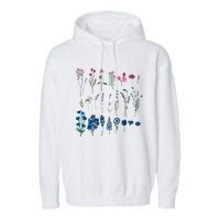 Subtle Bi Pride Bisexual Flowers Flag Discreet Pride Apparel Garment-Dyed Fleece Hoodie