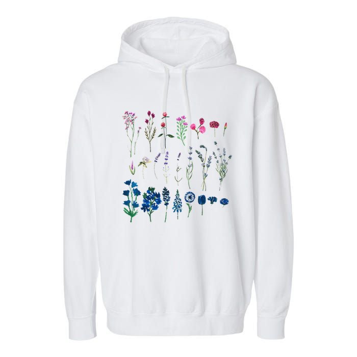 Subtle Bi Pride Bisexual Flowers Flag Discreet Pride Apparel Garment-Dyed Fleece Hoodie