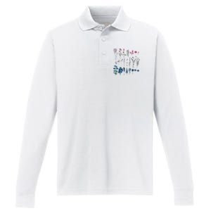 Subtle Bi Pride Bisexual Flowers Flag Discreet Pride Apparel Performance Long Sleeve Polo