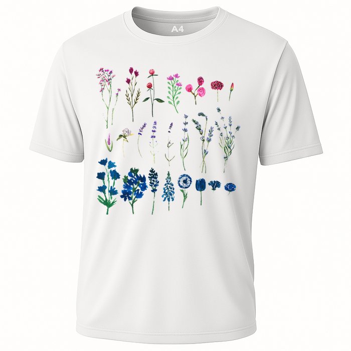 Subtle Bi Pride Bisexual Flowers Flag Discreet Pride Apparel Cooling Performance Crew T-Shirt