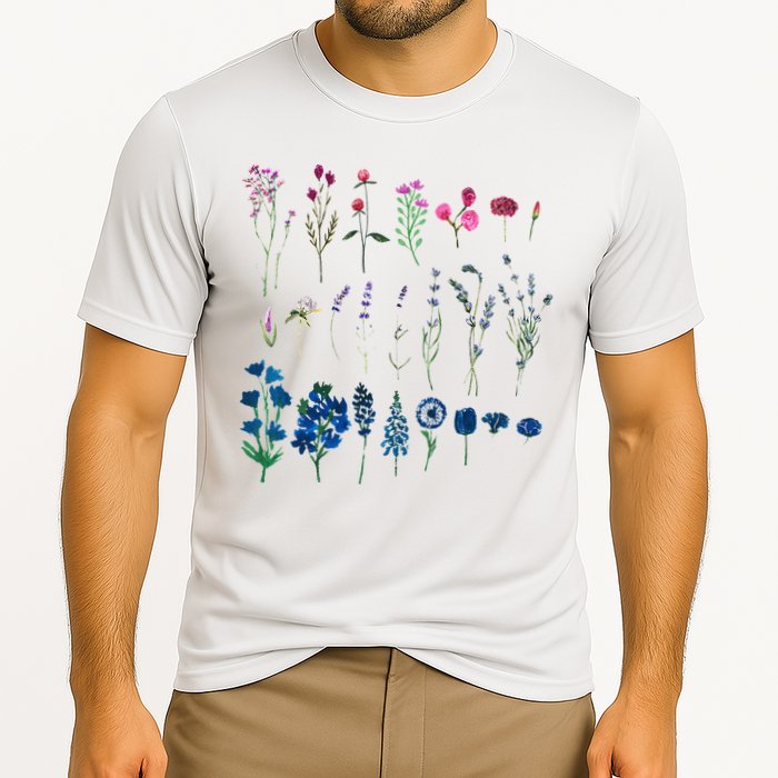 Subtle Bi Pride Bisexual Flowers Flag Discreet Pride Apparel Cooling Performance Crew T-Shirt