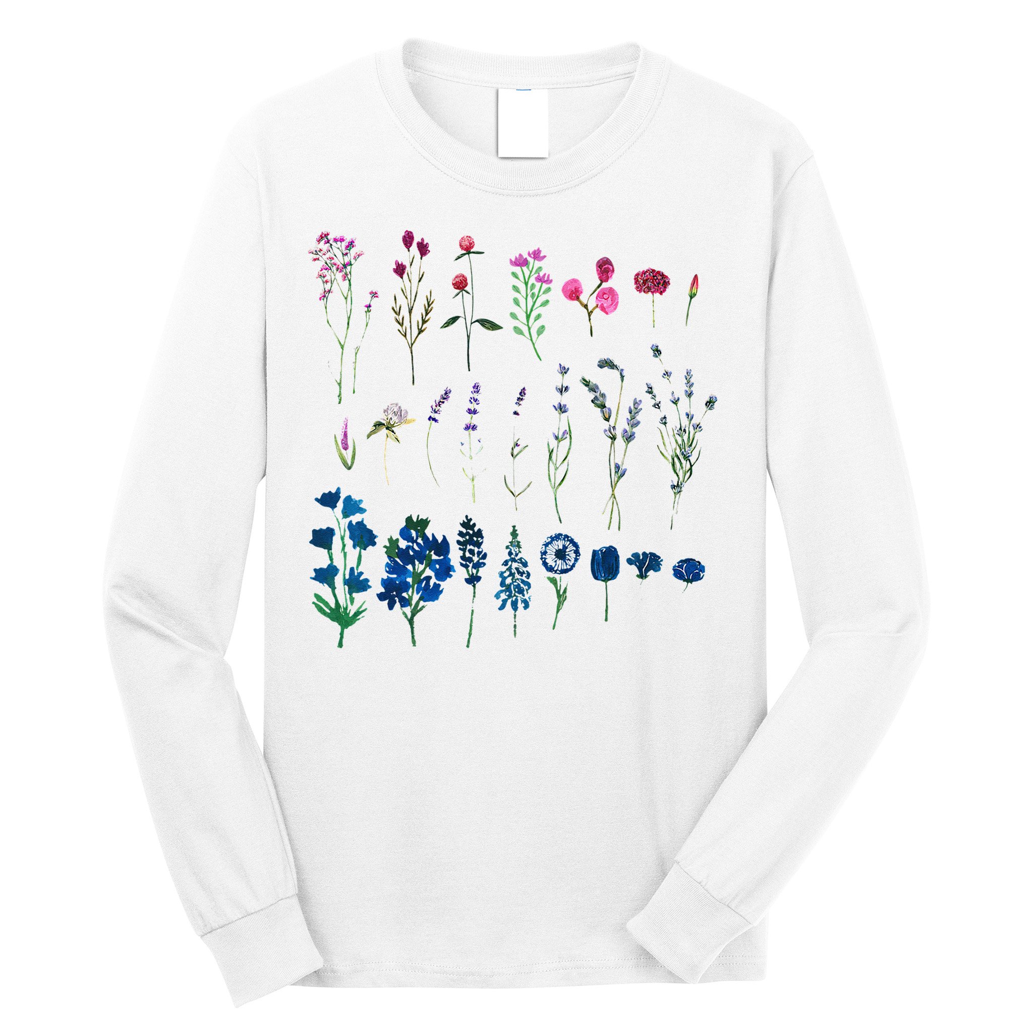 Subtle Bi Pride Bisexual Flowers Flag Discreet Pride Apparel Long Sleeve Shirt