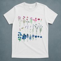 Subtle Bi Pride Bisexual Flowers Flag Discreet Pride Apparel T-Shirt