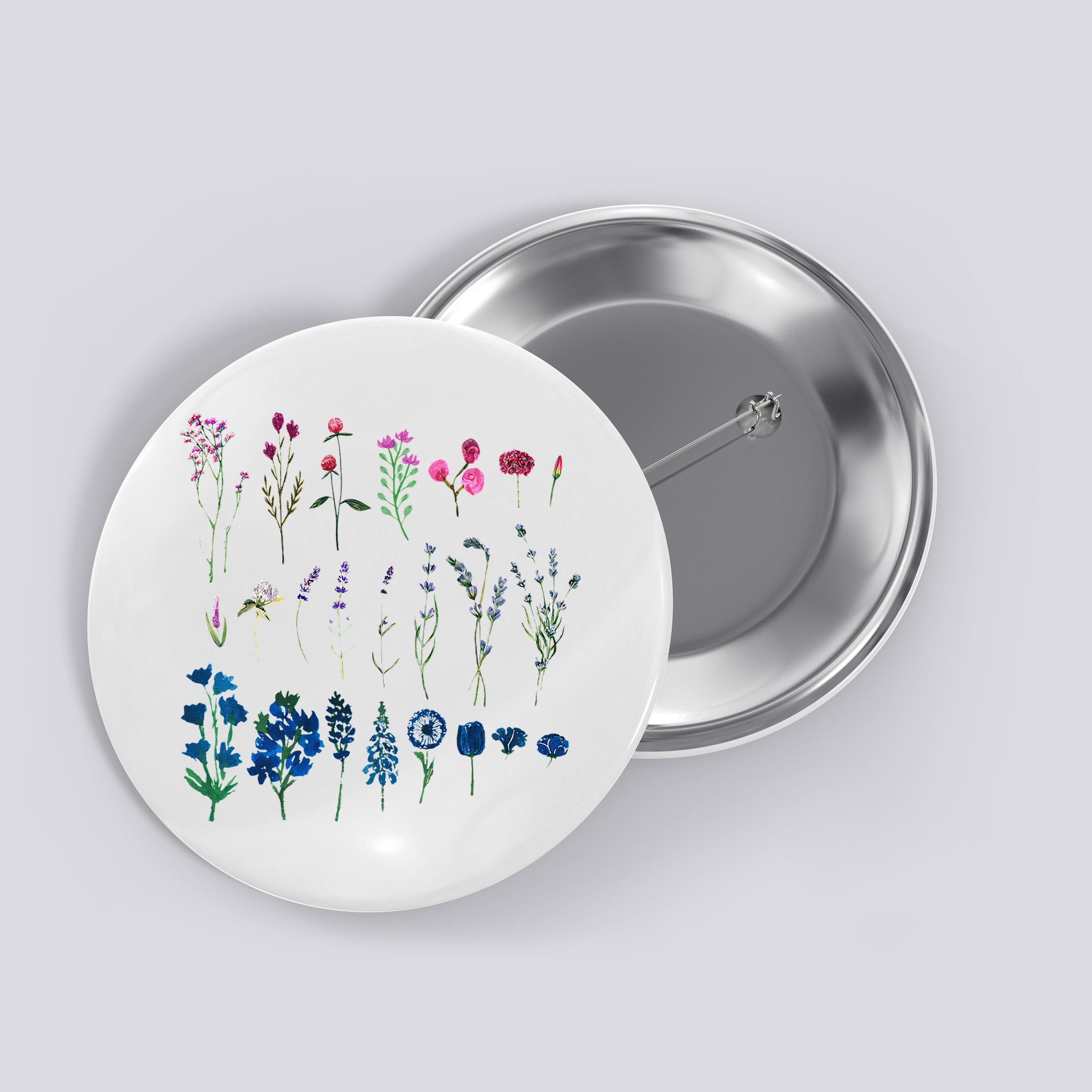 Subtle Bi Pride Bisexual Flowers Flag Discreet Pride Apparel Button