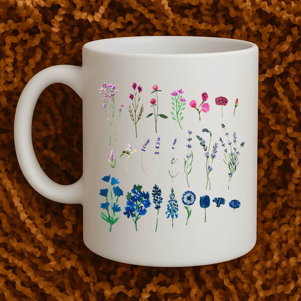 Subtle Bi Pride Bisexual Flowers Flag Discreet Pride Apparel Mug