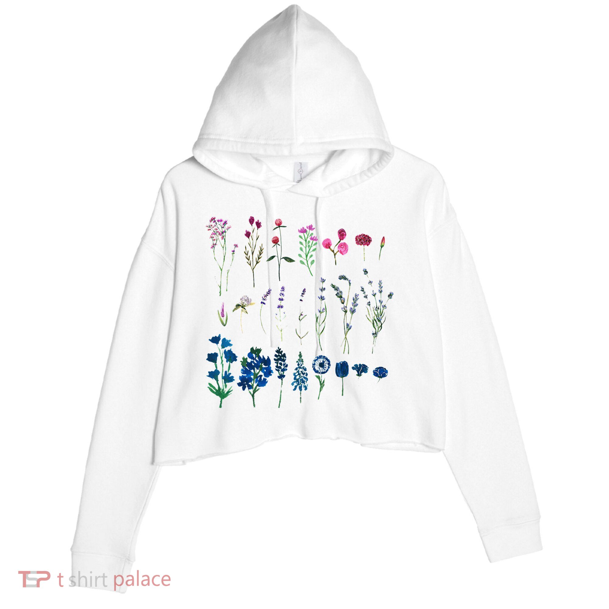 Subtle Bi Pride Bisexual Flowers Flag Discreet Pride Apparel Crop Fleece Hoodie