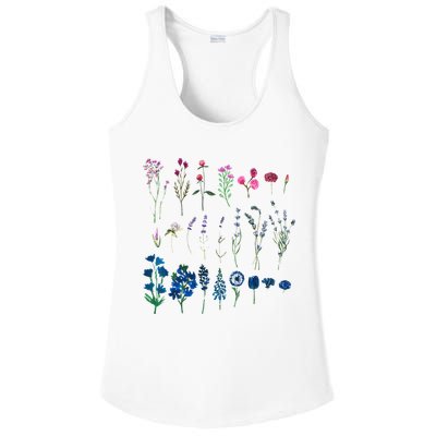 Subtle Bi Pride Bisexual Flowers Flag Discreet Pride Apparel Ladies PosiCharge Competitor Racerback Tank