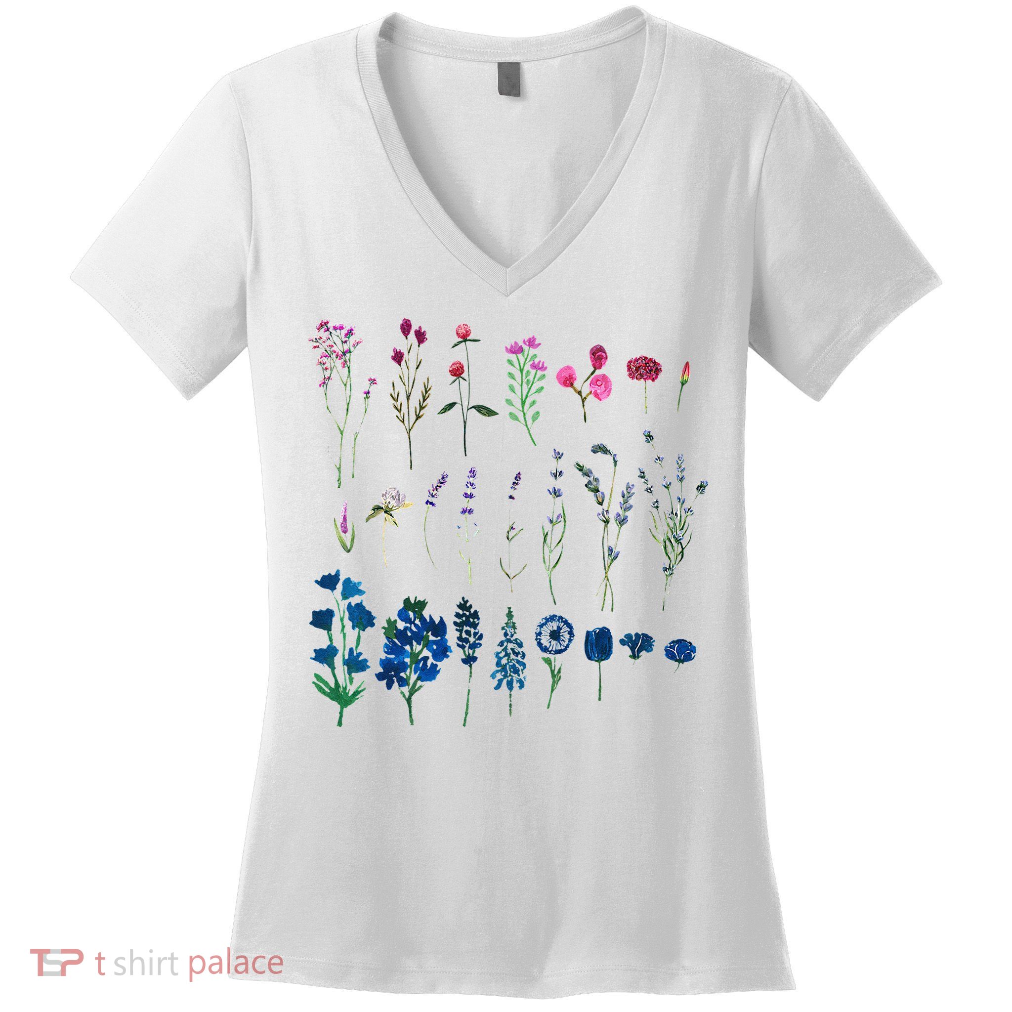 Subtle Bi Pride Bisexual Flowers Flag Discreet Pride Apparel Women's V-Neck T-Shirt