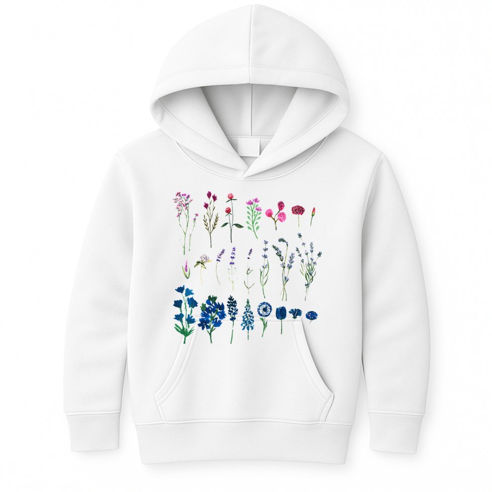 Subtle Bi Pride Bisexual Flowers Flag Discreet Pride Apparel Kids Hoodie