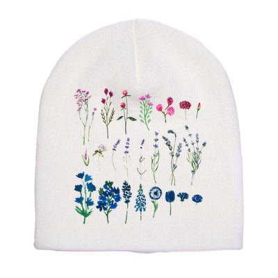 Subtle Bi Pride Bisexual Flowers Flag Discreet Pride Apparel Short Acrylic Beanie