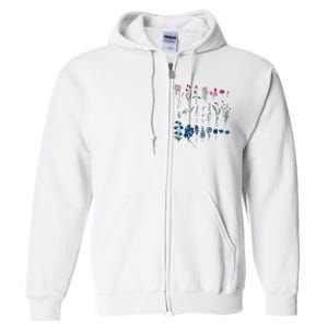 Subtle Bi Pride Bisexual Flowers Flag Discreet Pride Apparel Full Zip Hoodie