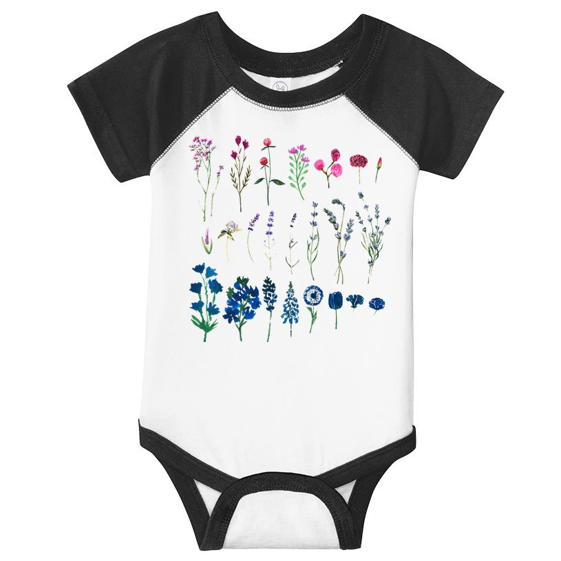 Subtle Bi Pride Bisexual Flowers Flag Discreet Pride Apparel Infant Baby Jersey Bodysuit