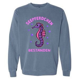 Seahorse Badge Passed Gift Swimming Badge Garment-Dyed Sweatshirt