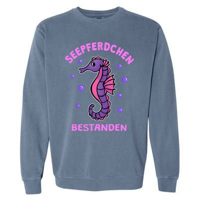 Seahorse Badge Passed Gift Swimming Badge Garment-Dyed Sweatshirt