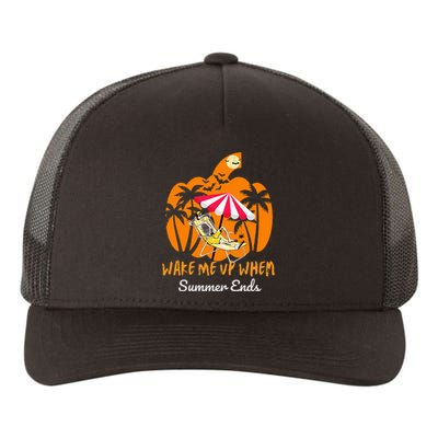 Summerween Beach Pumpkin Skeleton Funny Halloween Holiday Yupoong Adult 5-Panel Trucker Hat