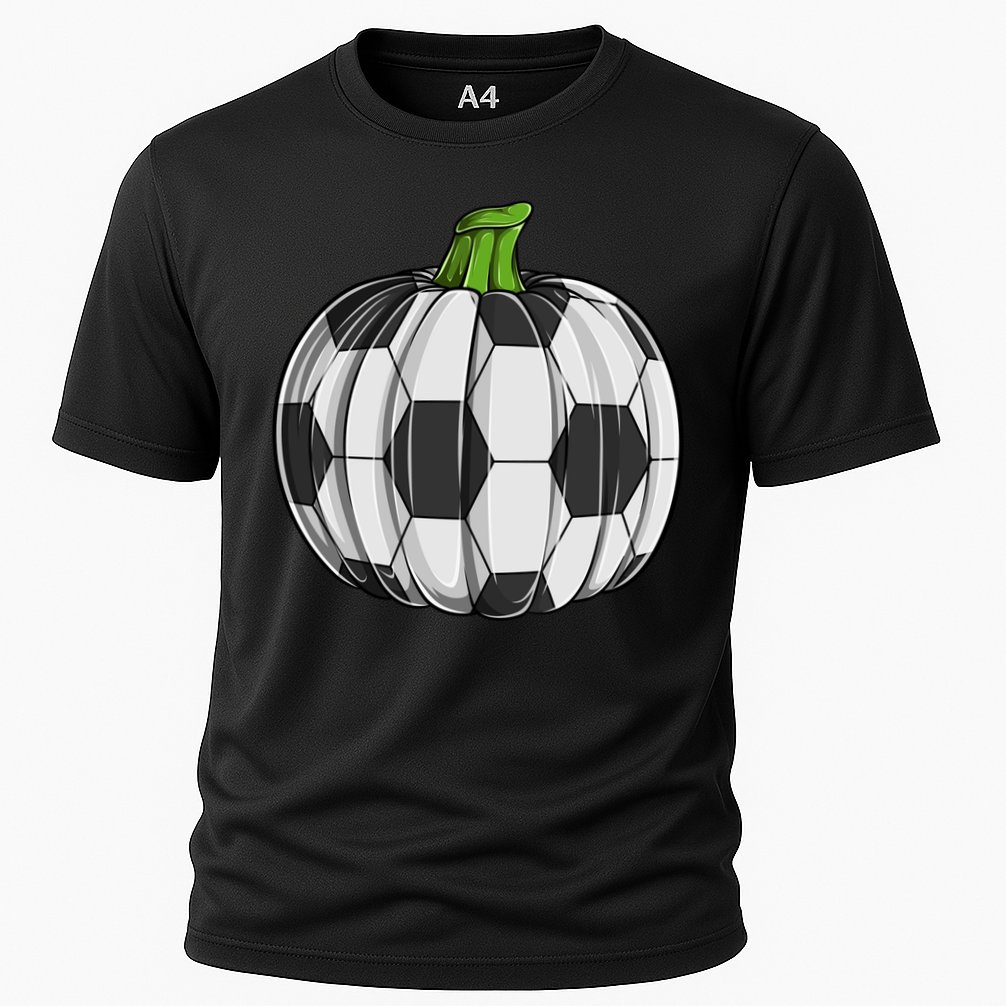 Soccer Ball Pumpkin Halloween Funny Sports Football Boys Cool Gift Cooling Performance Crew T-Shirt