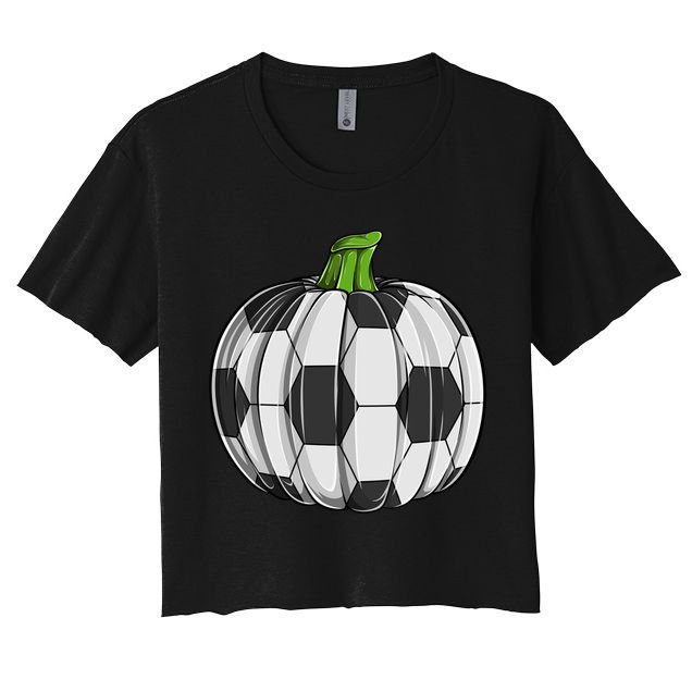 Soccer Ball Pumpkin Halloween Funny Sports Football Boys Cool Gift Crop Top