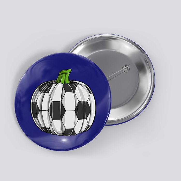 Soccer Ball Pumpkin Halloween Funny Sports Football Boys Cool Gift Button