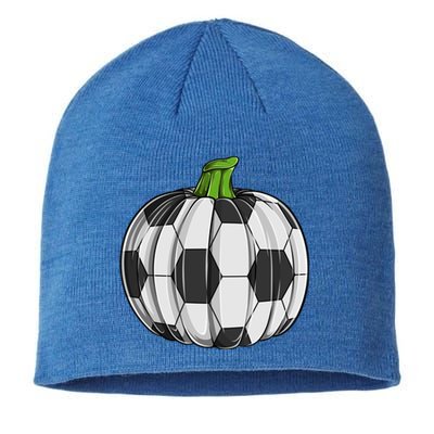 Soccer Ball Pumpkin Halloween Funny Sports Football Boys Cool Gift Sustainable Beanie