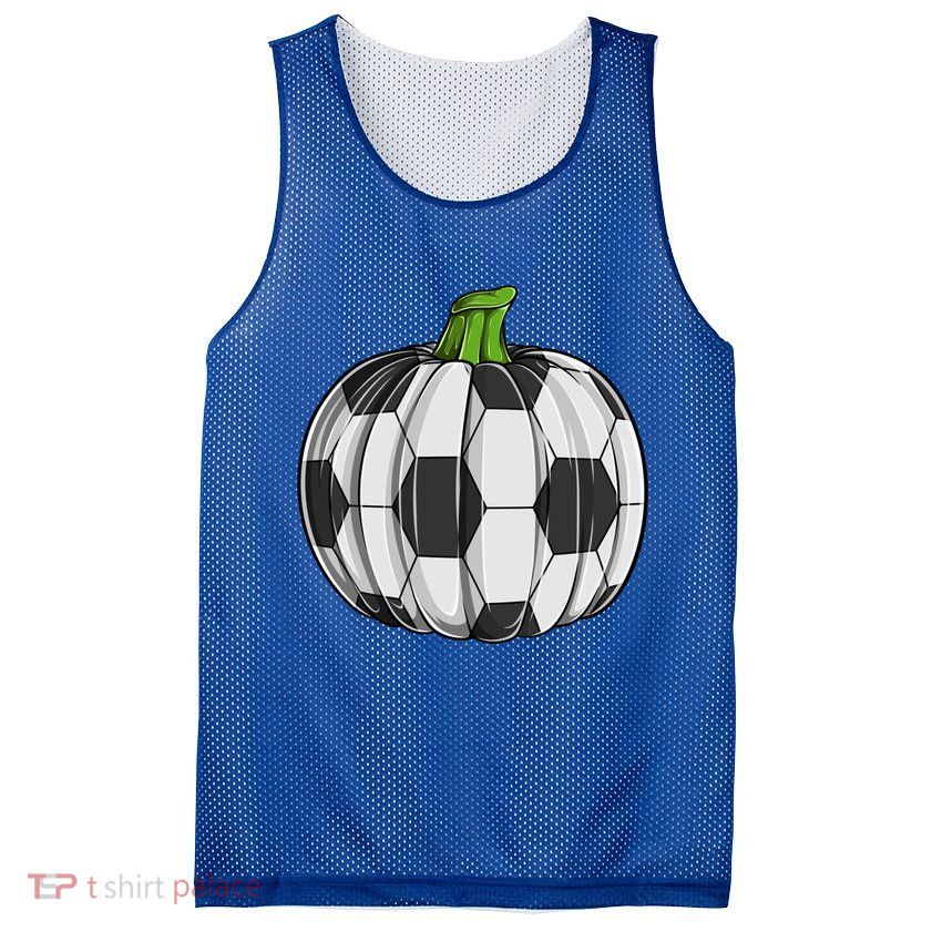 Soccer Ball Pumpkin Halloween Funny Sports Football Boys Cool Gift Mesh Reversible Basketball Jersey Tank