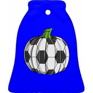 Soccer Ball Pumpkin Halloween Funny Sports Football Boys Cool Gift Ceramic Bell Ornament