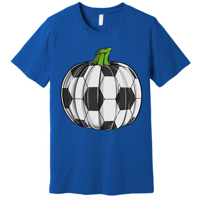 Soccer Ball Pumpkin Halloween Funny Sports Football Boys Cool Gift Premium T-Shirt