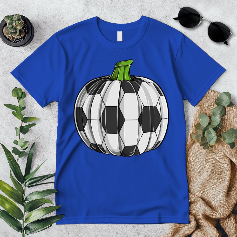 Soccer Ball Pumpkin Halloween Funny Sports Football Boys Cool Gift Premium T-Shirt