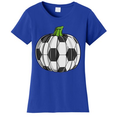 Soccer Ball Pumpkin Halloween Funny Sports Football Boys Cool Gift Women's T-Shirt