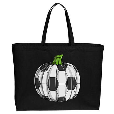 Soccer Ball Pumpkin Halloween Funny Sports Football Boys Cool Gift Cotton Canvas Jumbo Tote