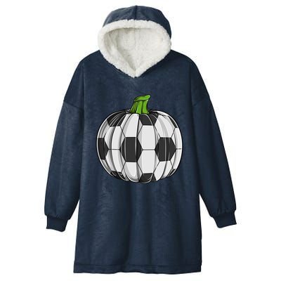 Soccer Ball Pumpkin Halloween Funny Sports Football Boys Cool Gift Hooded Wearable Blanket