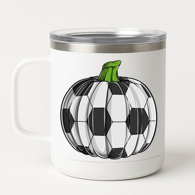 Soccer Ball Pumpkin Halloween Funny Sports Football Boys Cool Gift 12 oz Stainless Steel Tumbler Cup