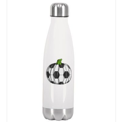 Soccer Ball Pumpkin Halloween Funny Sports Football Boys Cool Gift Stainless Steel Insulated Water Bottle