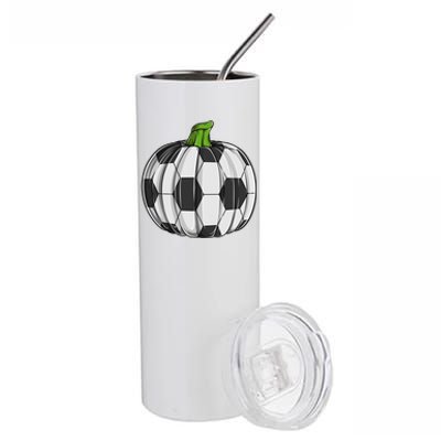 Soccer Ball Pumpkin Halloween Funny Sports Football Boys Cool Gift Stainless Steel Tumbler