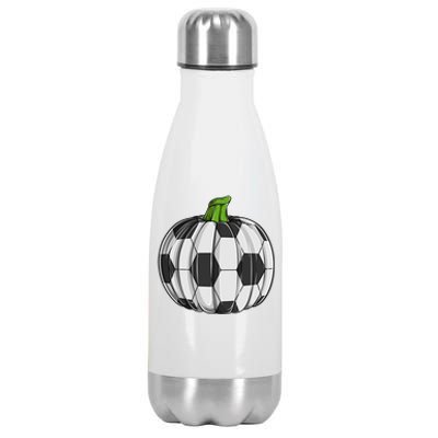 Soccer Ball Pumpkin Halloween Funny Sports Football Boys Cool Gift Stainless Steel Insulated Water Bottle