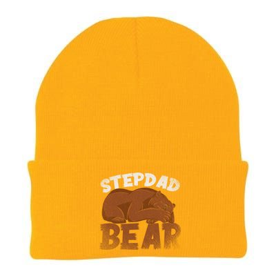 Stepdad Bear Proud Bonus Dad Fathers Day Family Step Dad Great Gift Knit Cap Winter Beanie