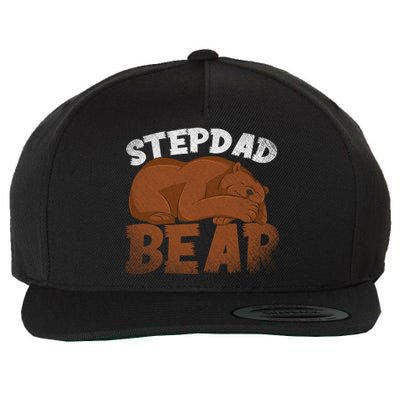 Stepdad Bear Proud Bonus Dad Fathers Day Family Step Dad Great Gift Wool Snapback Cap