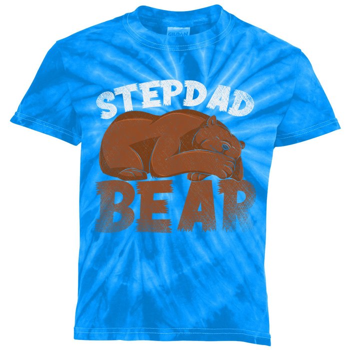 Stepdad Bear Proud Bonus Dad Fathers Day Family Step Dad Great Gift Kids Tie-Dye T-Shirt