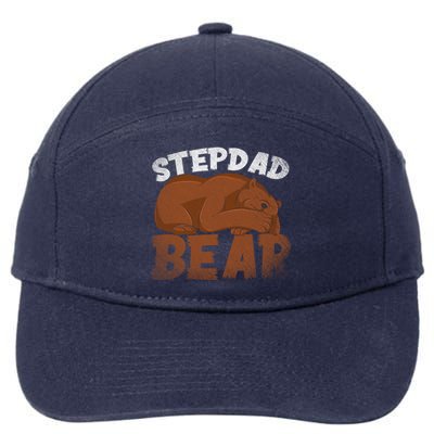 Stepdad Bear Proud Bonus Dad Fathers Day Family Step Dad Great Gift 7-Panel Snapback Hat