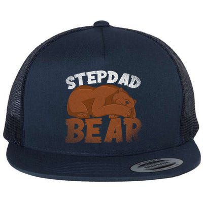 Stepdad Bear Proud Bonus Dad Fathers Day Family Step Dad Great Gift Flat Bill Trucker Hat