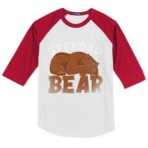 Stepdad Bear Proud Bonus Dad Fathers Day Family Step Dad Great Gift Kids Colorblock Raglan Jersey