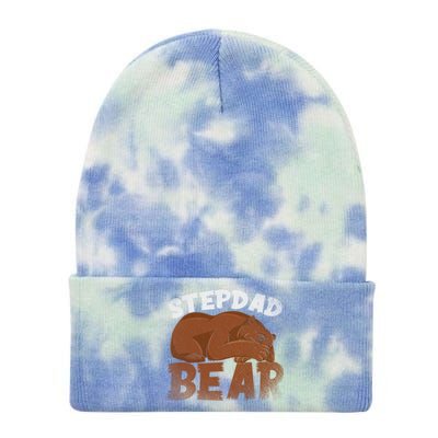 Stepdad Bear Proud Bonus Dad Fathers Day Family Step Dad Great Gift Tie Dye 12in Knit Beanie