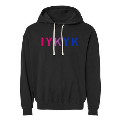 Subtle Bi Pride Bisexual IYKYK Garment-Dyed Fleece Hoodie