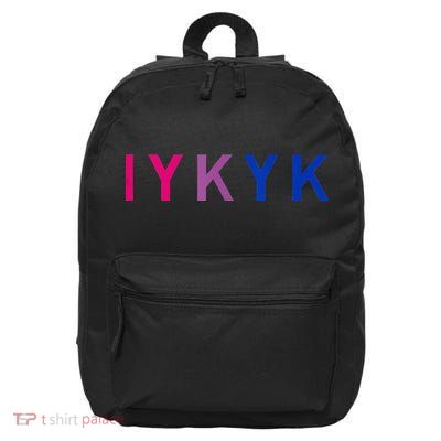 Subtle Bi Pride Bisexual IYKYK 16 in Basic Backpack