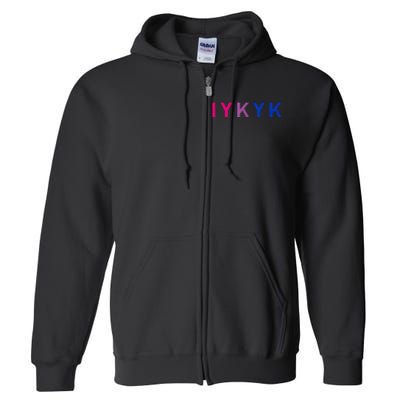 Subtle Bi Pride Bisexual IYKYK Full Zip Hoodie