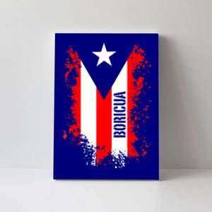 Splattered Boricua Puerto Rican Shirt Puerto Rico Flag Retro Canvas