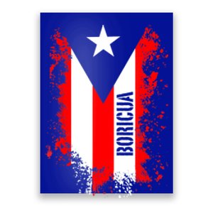 Splattered Boricua Puerto Rican Shirt Puerto Rico Flag Retro Poster