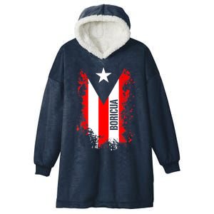 Splattered Boricua Puerto Rican Shirt Puerto Rico Flag Retro Hooded Wearable Blanket